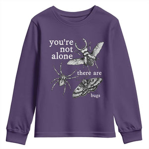 You Are Not Alone There Are Bugs Vintage Dark Academia Youth Sweatshirt Insect Entomology Humor Folk Indie Music Lover