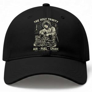 Funny Mechanic Jesus Holy Trinity Air Fuel Spark Vintage Baseball Cap Christian Car Lover Humor Gift for Gearheads