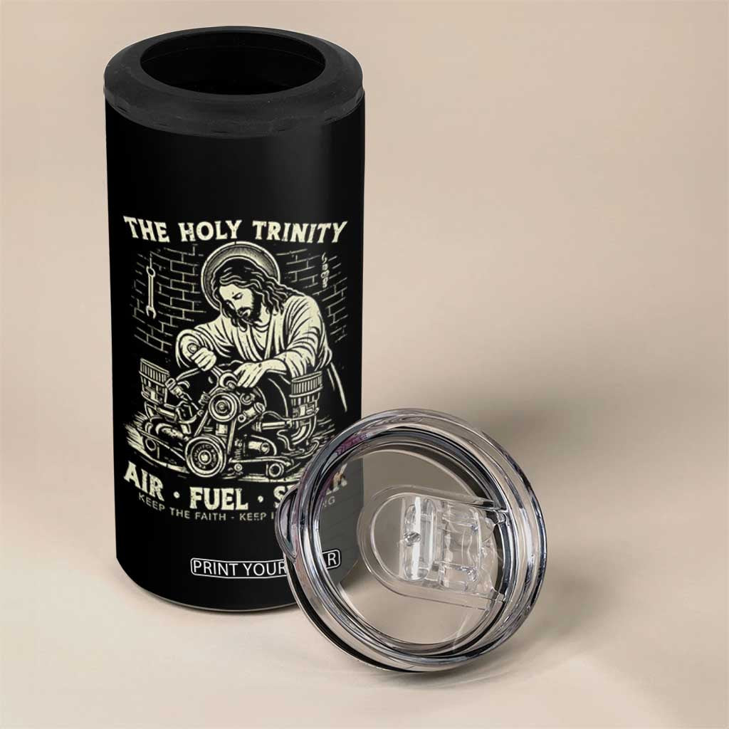 Funny Mechanic Jesus Holy Trinity Air Fuel Spark Vintage 4 in 1 Can Cooler Tumbler Christian Car Lover Humor Gift for Gearheads TS02 Print Your Wear