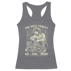 Funny Mechanic Jesus Holy Trinity Air Fuel Spark Vintage Racerback Tank Top Christian Car Lover Humor Gift for Gearheads TS02 Charcoal Print Your Wear