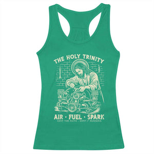 Funny Mechanic Jesus Holy Trinity Air Fuel Spark Vintage Racerback Tank Top Christian Car Lover Humor Gift for Gearheads TS02 Irish Green Print Your Wear