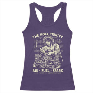 Funny Mechanic Jesus Holy Trinity Air Fuel Spark Vintage Racerback Tank Top Christian Car Lover Humor Gift for Gearheads TS02 Purple Print Your Wear