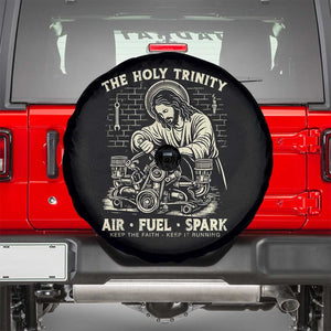 Funny Mechanic Jesus Holy Trinity Air Fuel Spark Vintage Spare Tire Cover Christian Car Lover Humor Gift for Gearheads TS02 Black Print Your Wear