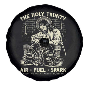 Funny Mechanic Jesus Holy Trinity Air Fuel Spark Vintage Spare Tire Cover Christian Car Lover Humor Gift for Gearheads TS02 Print Your Wear