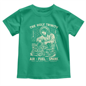 Funny Mechanic Jesus Holy Trinity Air Fuel Spark Vintage Toddler T Shirt Christian Car Lover Humor Gift for Gearheads TS02 Irish Green Print Your Wear