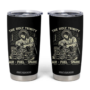 Funny Mechanic Jesus Holy Trinity Air Fuel Spark Vintage Tumbler Cup Christian Car Lover Humor Gift for Gearheads TS02 Black Print Your Wear