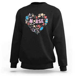 Nurse Life Sweatshirt Stethoscope Heart Nursing Appreciation Scrub Life TS02 Black Printyourwear