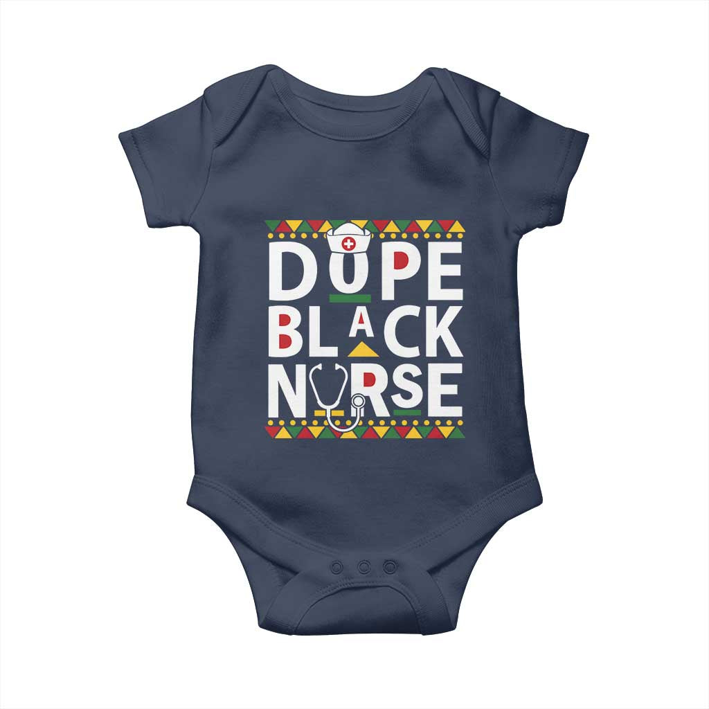 Dope Black Nurse Baby Onesie Proud Afro Melanin RN TS02 Navy Print Your Wear