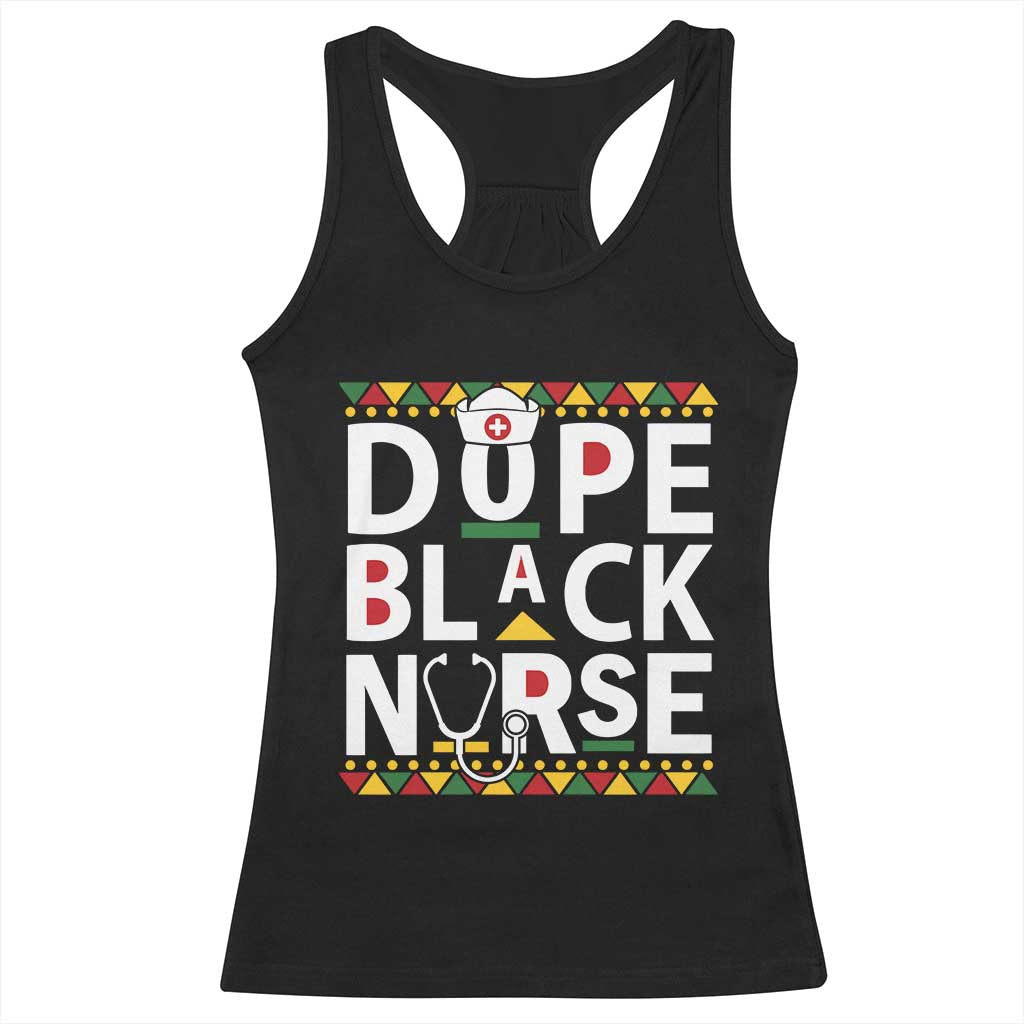 Dope Black Nurse Racerback Tank Top Proud Afro Melanin RN TS02 Black Print Your Wear