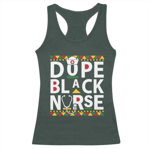 Dope Black Nurse Racerback Tank Top Proud Afro Melanin RN TS02 Dark Forest Green Print Your Wear