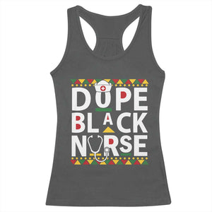 Dope Black Nurse Racerback Tank Top Proud Afro Melanin RN TS02 Dark Heather Print Your Wear