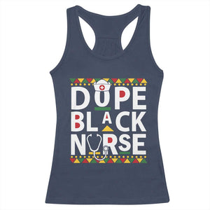 Dope Black Nurse Racerback Tank Top Proud Afro Melanin RN TS02 Navy Print Your Wear
