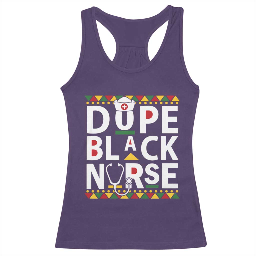 Dope Black Nurse Racerback Tank Top Proud Afro Melanin RN TS02 Purple Print Your Wear