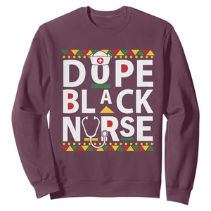 Dope Black Nurse Sweatshirt Proud Afro Melanin RN Black History Pride TS02 Maroon Printyourwear