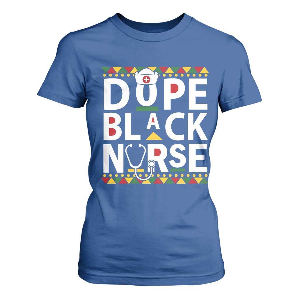 Dope Black Nurse T Shirt For Women Proud Afro Melanin RN TS02 Royal Blue Print Your Wear