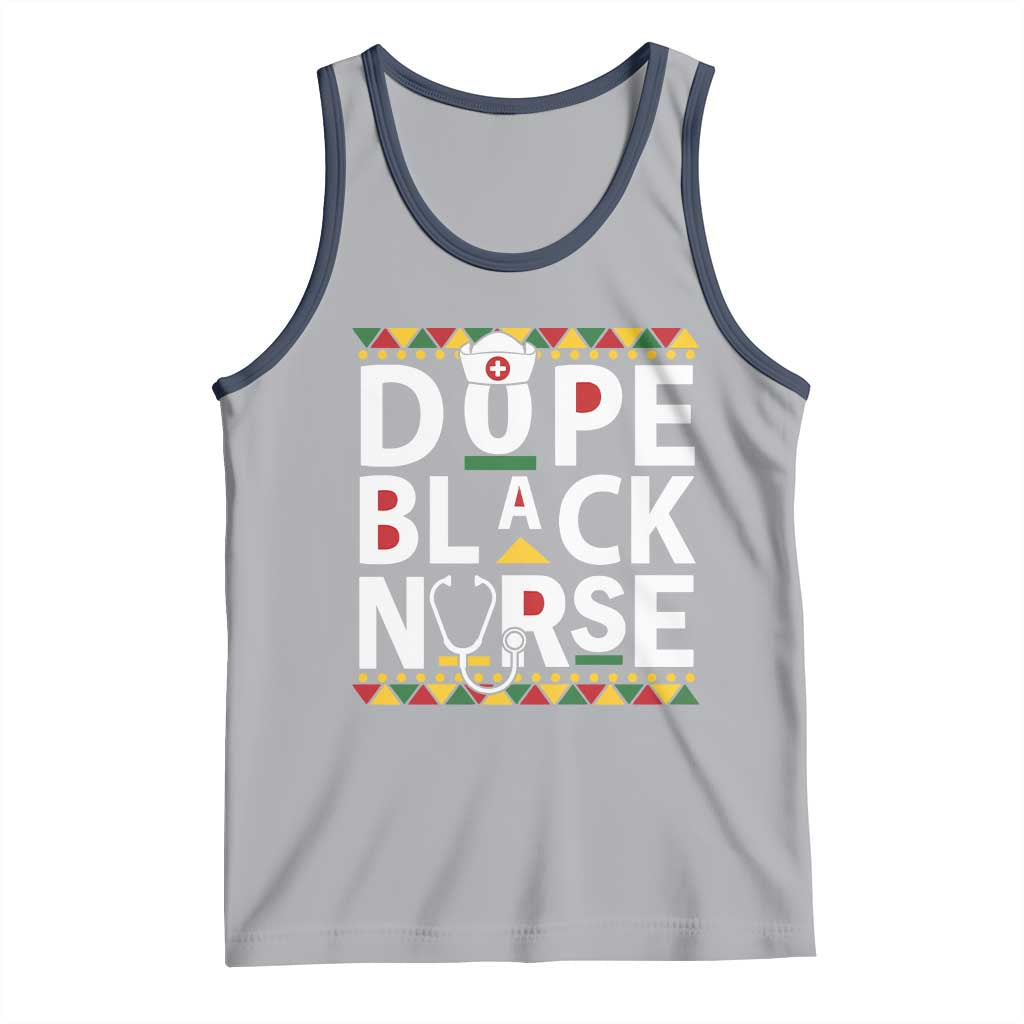 Dope Black Nurse Tank Top Proud Afro Melanin RN TS02 Athletic Heather Navy Print Your Wear