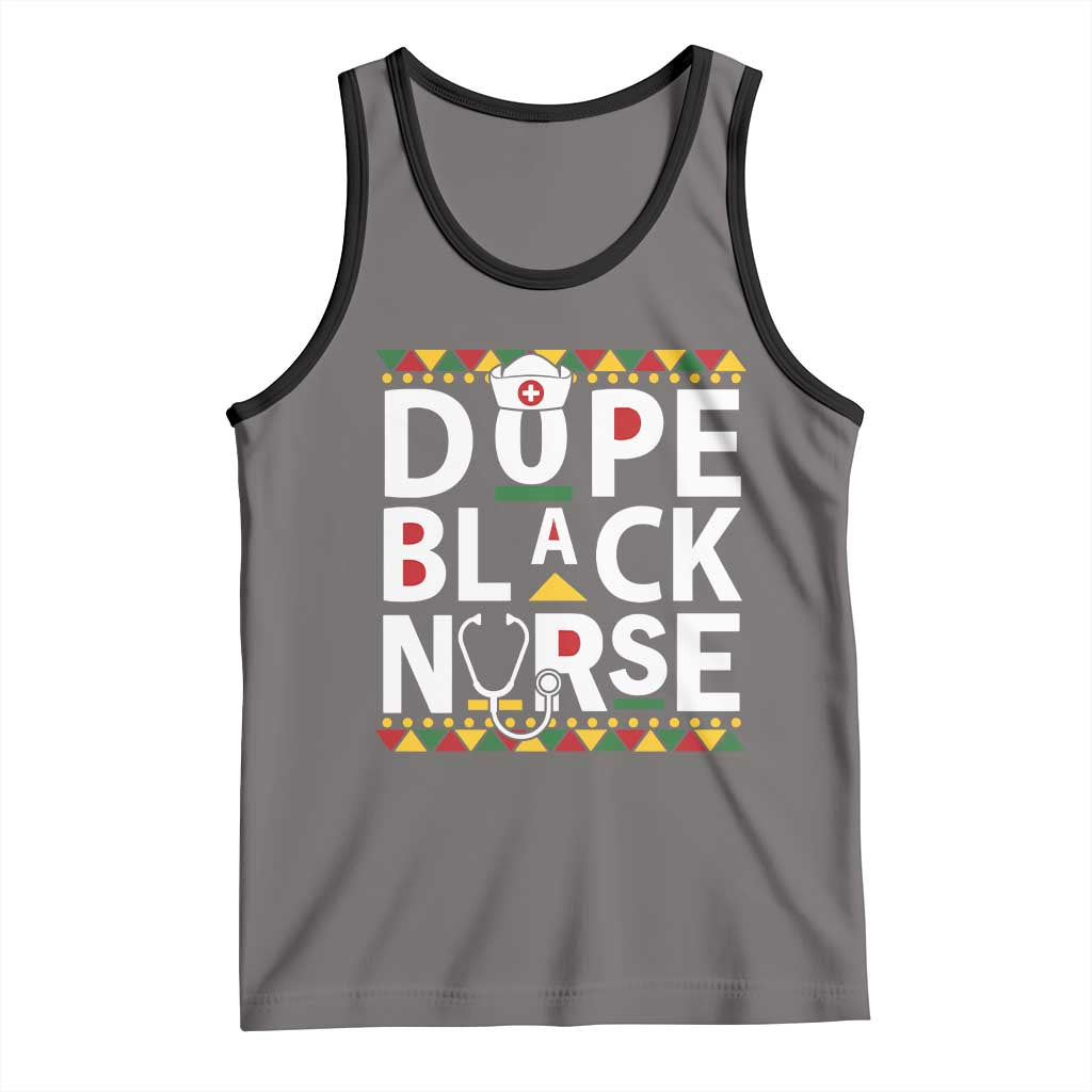 Dope Black Nurse Tank Top Proud Afro Melanin RN TS02 Deep Heather Black Print Your Wear