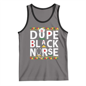 Dope Black Nurse Tank Top Proud Afro Melanin RN TS02 Deep Heather Black Print Your Wear