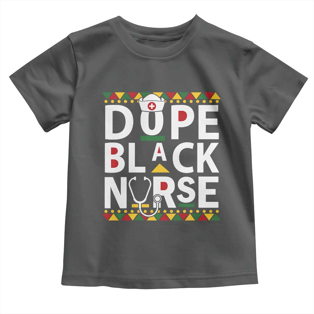 Dope Black Nurse Toddler T Shirt Proud Afro Melanin RN TS02 Dark Heather Print Your Wear
