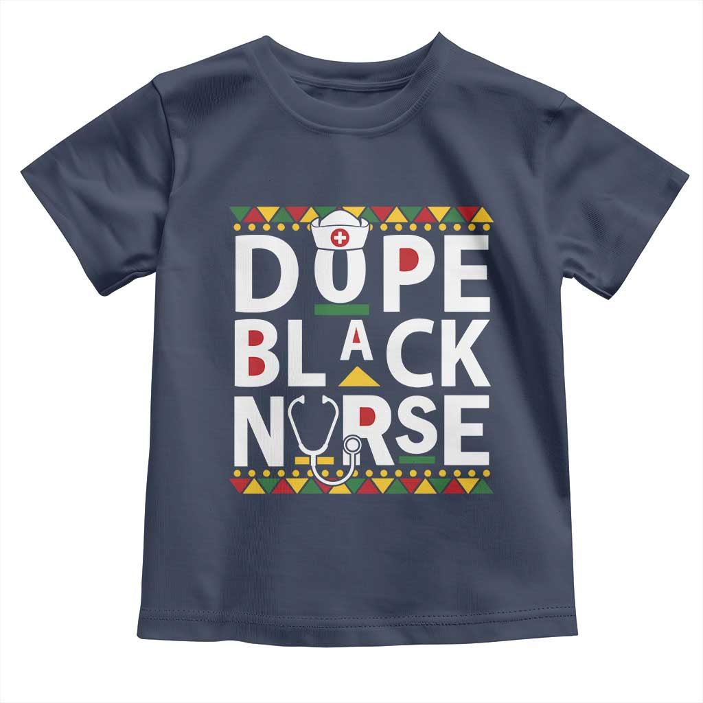 Dope Black Nurse Toddler T Shirt Proud Afro Melanin RN TS02 Navy Print Your Wear