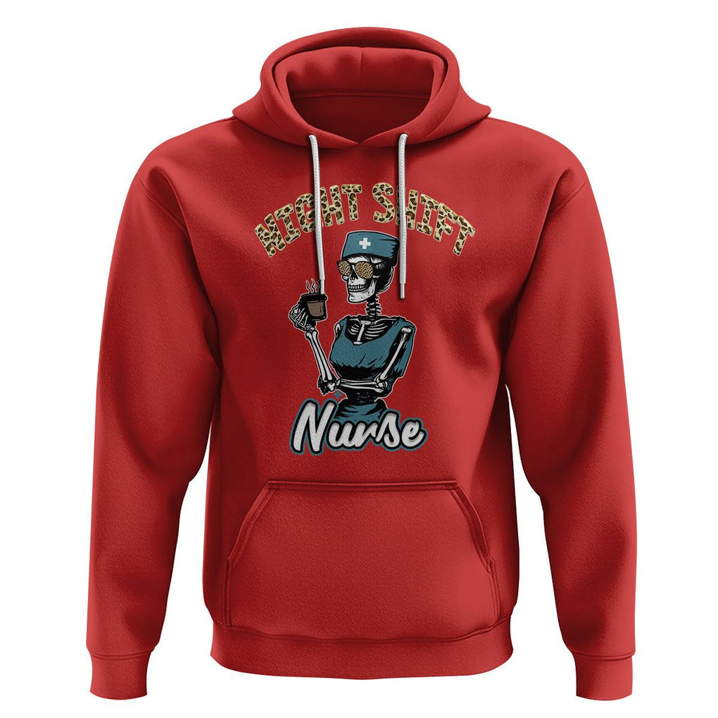 Funny Nurse Hoodie Funny Night Shift Nurse Skeleton Nurse Halloween RN Nurses Pride, Scrub Life, Nurse Life Pride, Nurse Appreciation Gift for Nurse Week TS02 Red Printyourwear