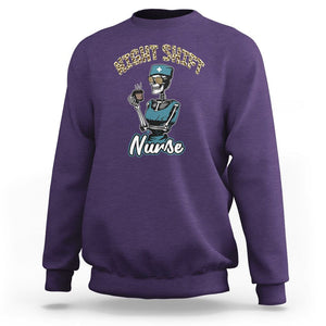 Funny Nurse Sweatshirt Funny Night Shift Nurse Skeleton Nurse Halloween RN Nurses Pride, Scrub Life, Nurse Life Pride, Nurse Appreciation Gift for Nurse Week TS02 Purple Printyourwear