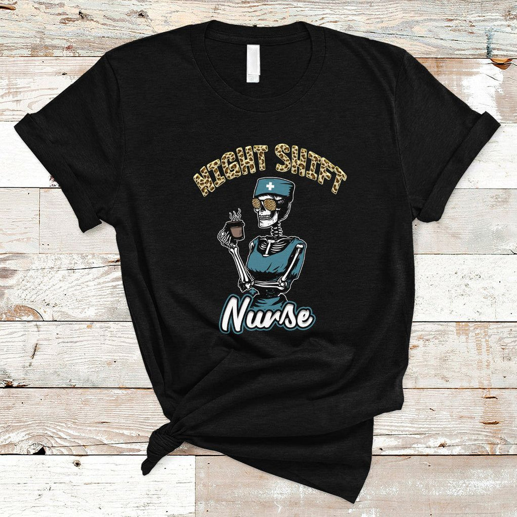 Funny Nurse T Shirt Funny Night Shift Nurse Skeleton Nurse Halloween RN Nurses Pride, Scrub Life, Nurse Life Pride, Nurse Appreciation Gift for Nurse Week TS02 Black Printyourwear