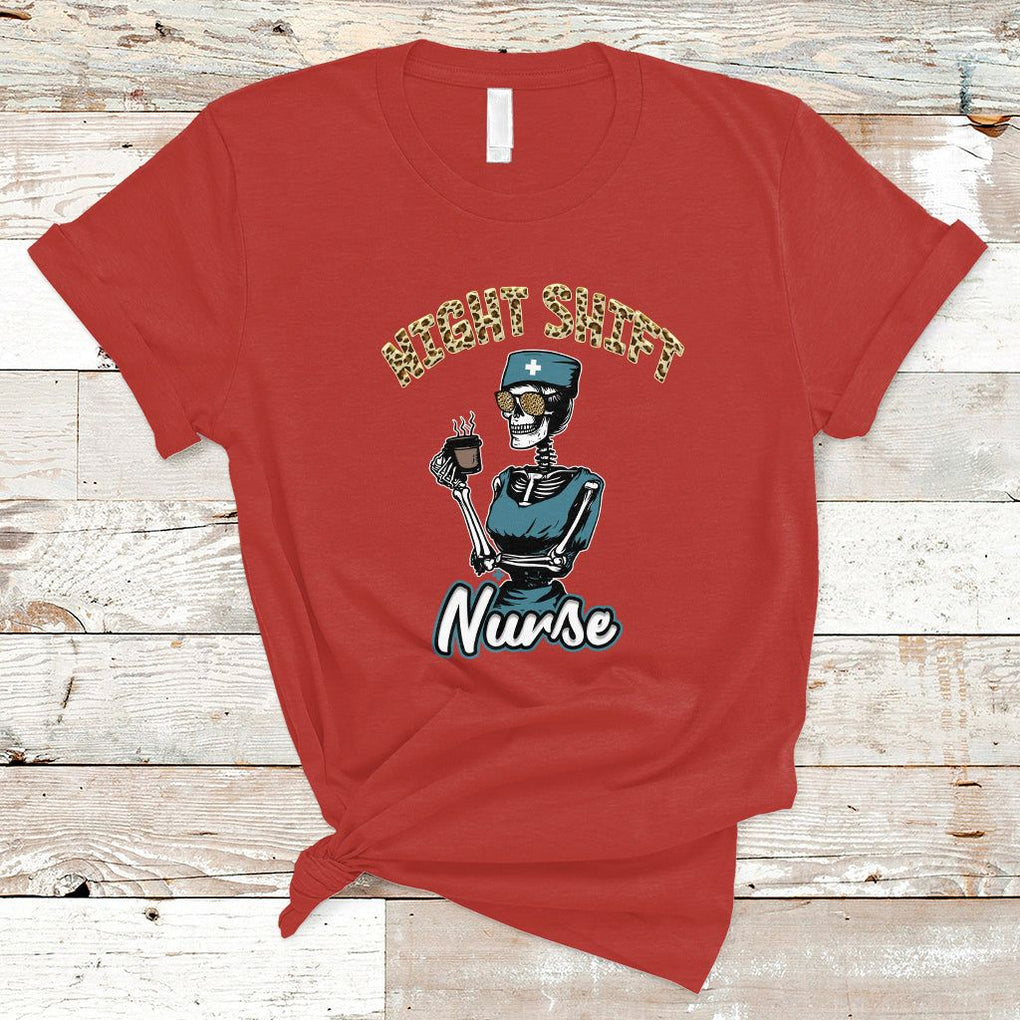 Funny Nurse T Shirt Funny Night Shift Nurse Skeleton Nurse Halloween RN Nurses Pride, Scrub Life, Nurse Life Pride, Nurse Appreciation Gift for Nurse Week TS02 Red Printyourwear