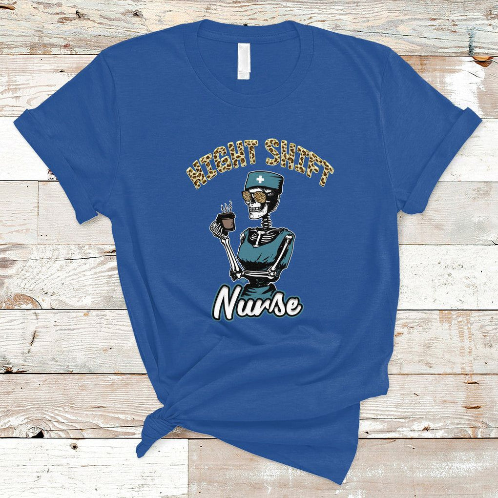 Funny Nurse T Shirt Funny Night Shift Nurse Skeleton Nurse Halloween RN Nurses Pride, Scrub Life, Nurse Life Pride, Nurse Appreciation Gift for Nurse Week TS02 Royal Blue Printyourwear