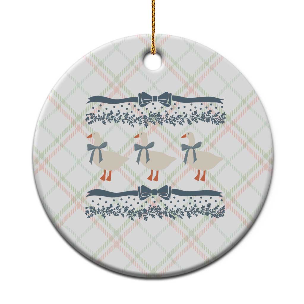 Country Goose 80s Ceramic Ornament 1980s Geese Blue Bowed Mama Goose TS02 1pc Christmas Plaid Print Your Wear
