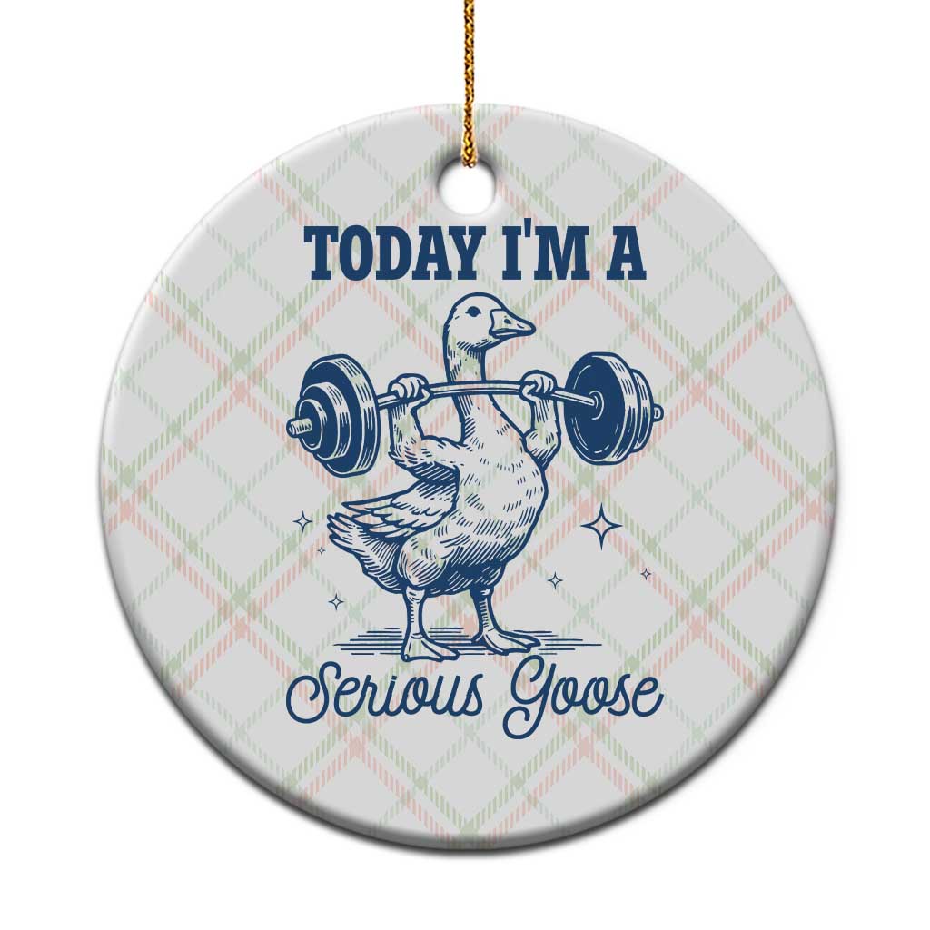 Funny Workout Silly Goose Ceramic Ornament Today I'm A Serious Goose Lifting Weights Gym TS02 1pc Christmas Plaid Print Your Wear