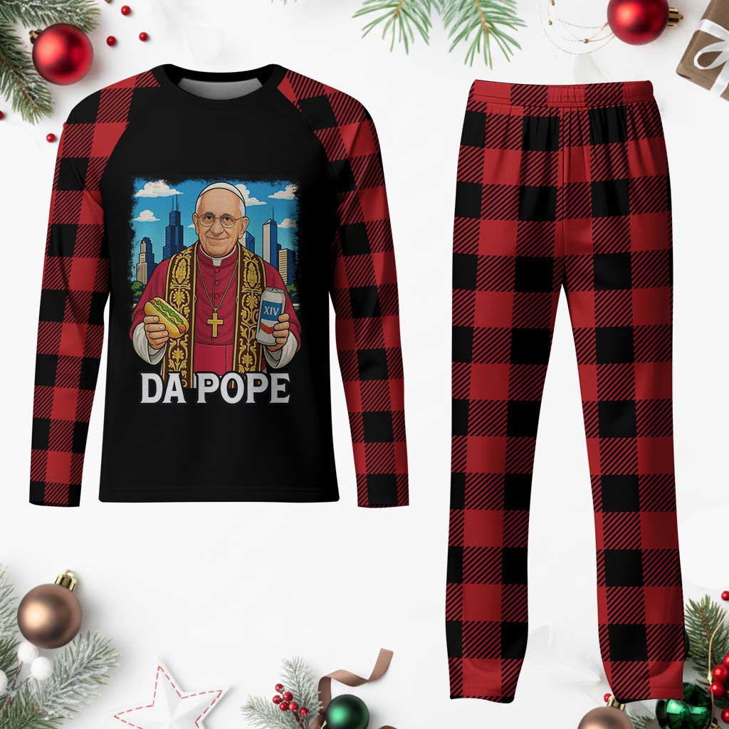 Funny Da Pope Leo XIV Plaid Pajama Set 267th Pope Chicago Hot Dog and Beer TS02 Buffalo Plaid Print Your Wear