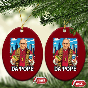Funny Da Pope Leo XIV Ceramic Ornament 267th Pope Chicago Hot Dog and Beer TS02 Print Your Wear