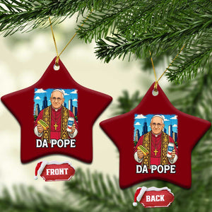 Funny Da Pope Leo XIV Ceramic Ornament 267th Pope Chicago Hot Dog and Beer TS02 Print Your Wear