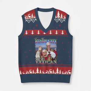 267th Pope Leo XIV V-Neck Knit Sweater Vest From The Windy City To The Vatican US Chicago Pride TS02 Navy Red Print Your Wear