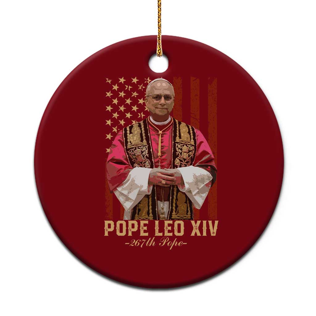 Vintage Pope Leo XIV Ceramic Ornament 267th Pope American Flag TS02 1pc Red Print Your Wear