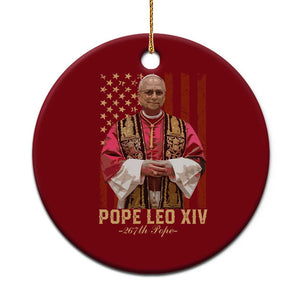 Vintage Pope Leo XIV Ceramic Ornament 267th Pope American Flag TS02 1pc Red Print Your Wear