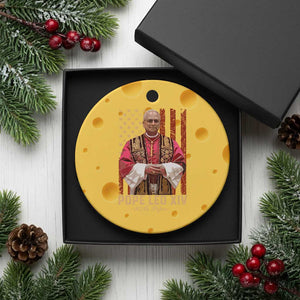 Vintage Pope Leo XIV Ceramic Ornament 267th Pope American Flag TS02 1pc Yellow Cheese Print Your Wear