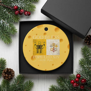 God Bless Pope Leo XIV Ceramic Ornament 267th Pope Vatican Flag TS02 1pc Yellow Cheese Print Your Wear