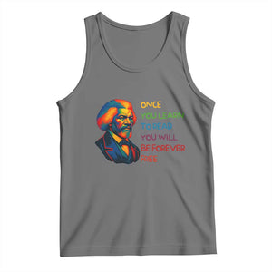 Frederick Douglass Inspirational Tank Top Learn to Read Be Forever Free Black Leader TS02 Black Heather Print Your Wear