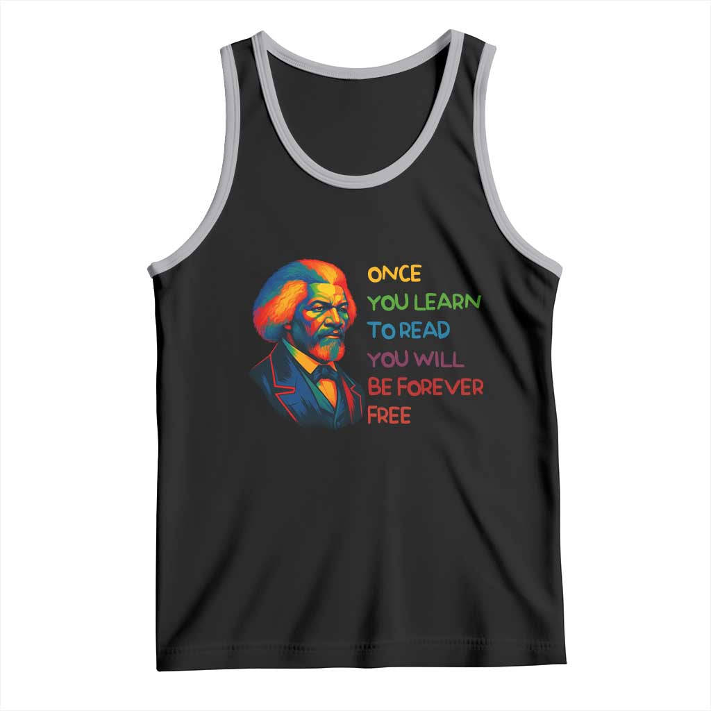 Frederick Douglass Inspirational Tank Top Learn to Read Be Forever Free Black Leader TS02 Black Athletic Heather Print Your Wear