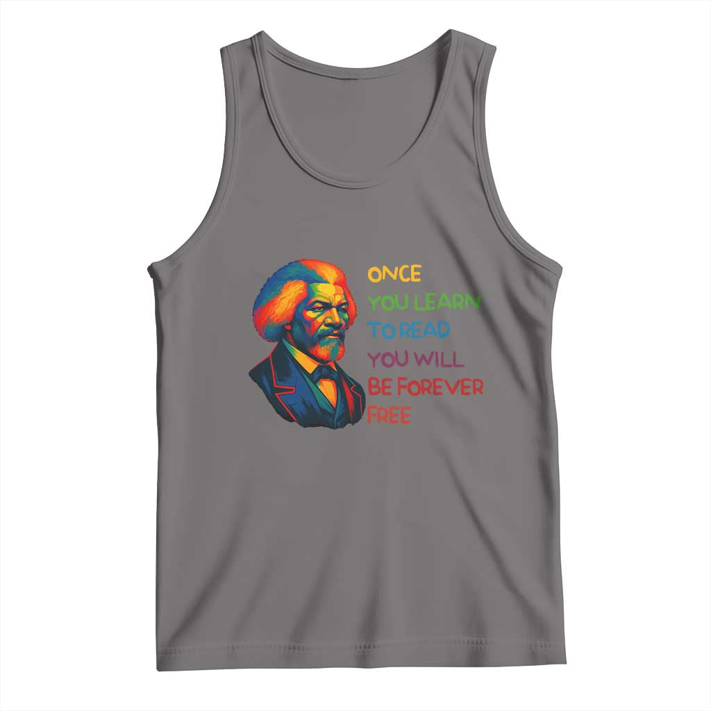 Frederick Douglass Inspirational Tank Top Learn to Read Be Forever Free Black Leader TS02 Deep Heather Print Your Wear