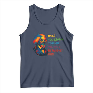 Frederick Douglass Inspirational Tank Top Learn to Read Be Forever Free Black Leader TS02 Navy Print Your Wear