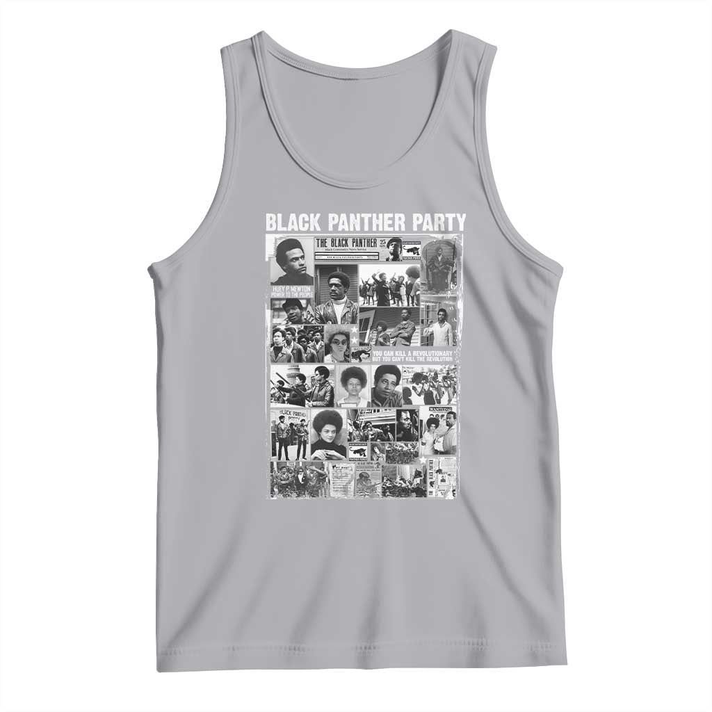 Black Panther Party Collage Tank Top Revolutionary Tribute to Huey P. Newton Movement Legacy TS02 Athletic Heather Print Your Wear