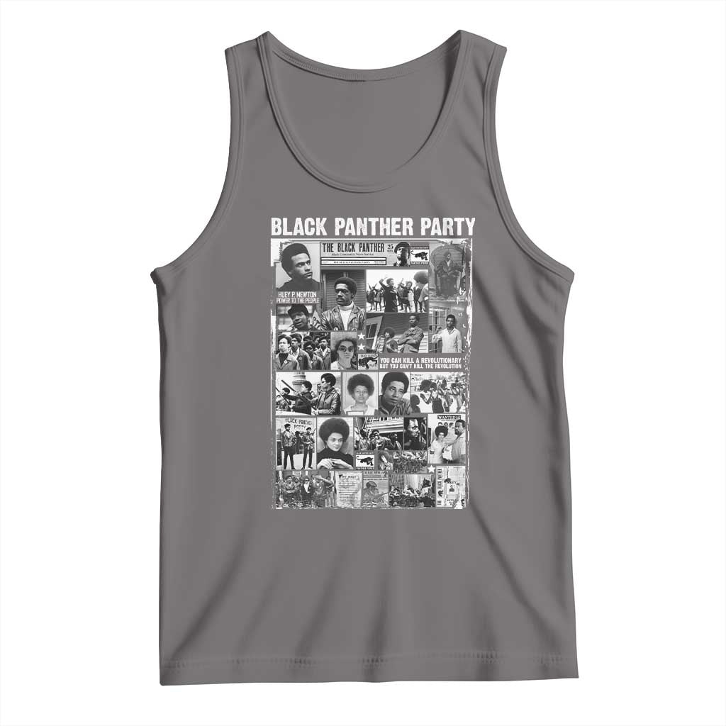 Black Panther Party Collage Tank Top Revolutionary Tribute to Huey P. Newton Movement Legacy TS02 Deep Heather Print Your Wear