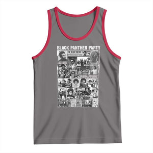 Black Panther Party Collage Tank Top Revolutionary Tribute to Huey P. Newton Movement Legacy TS02 Deep Heather Red Print Your Wear
