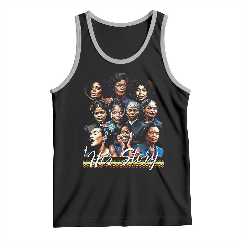 HerStory Tribute Tank Top Celebrating Legendary Black Women of History and Power TS02 Black Athletic Heather Print Your Wear