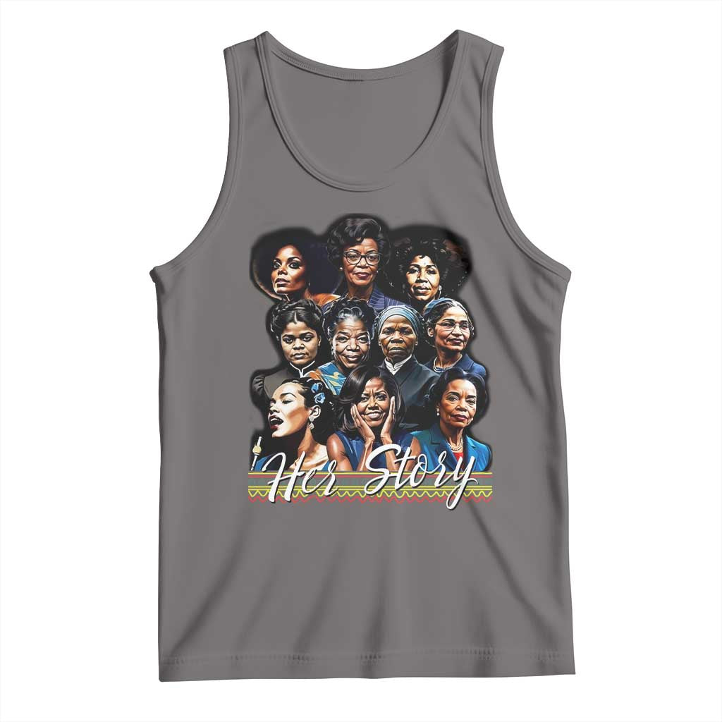 HerStory Tribute Tank Top Celebrating Legendary Black Women of History and Power TS02 Deep Heather Print Your Wear