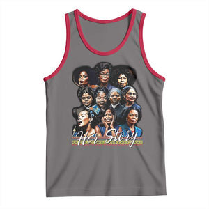 HerStory Tribute Tank Top Celebrating Legendary Black Women of History and Power TS02 Deep Heather Red Print Your Wear