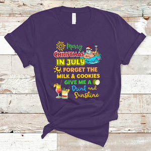 Merry Christmas In July Santa Summer Vacation Beach Party T Shirt TS02 Purple Printyourwear